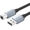 Cable usb 2.0 impresora vention ctthg/ usb tipo-b macho - usb macho/ 480mbps/ 2m/ gris