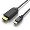 Cable conversor hdmi 1.4 4k vention cgubf/ usb tipo-c macho - hdmi macho/ 1m/ negro