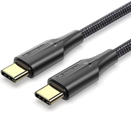 Cable usb 2.0 tipo-c 3a vention taubh/ usb tipo-c macho - usb tipo-c macho/ 480mbps/ 2m/ negro
