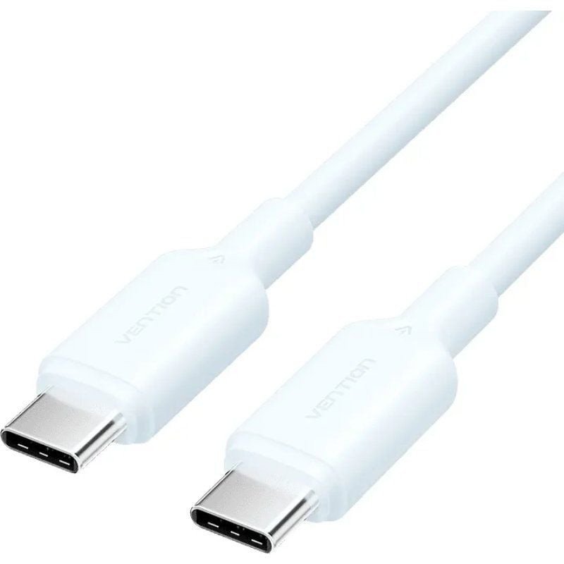 Cable usb 2.0 tipo-c 3a vention trcsf/ usb tipo-c macho - usb tipo-c macho/ hasta 60w/ 480mbps/ 1m/ azul