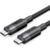 Cable usb 3.2 tipo-c 5a vention trgbf/ usb tipo-c macho - usb tipo-c macho/ hasta 100w/ 10gbps/ 1m/ negro