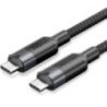 Cable usb 3.2 tipo-c 5a vention trgbh/ usb tipo-c macho - usb tipo-c macho/ hasta 100w/ 10gbps/ 2m/ negro