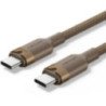 Cable usb 2.0 tipo-c 5a vention trijh/ usb tipo-c macho - usb tipo-c macho/ hasta 240w/ 480mbps/ 2m/ dorado