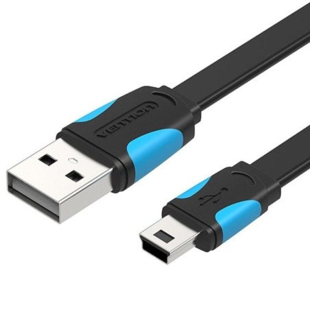 Cable usb 2.0 vention vas-a14-b150/ mini usb macho - usb macho/ 480mbps/ 1.5m/ azul y negro