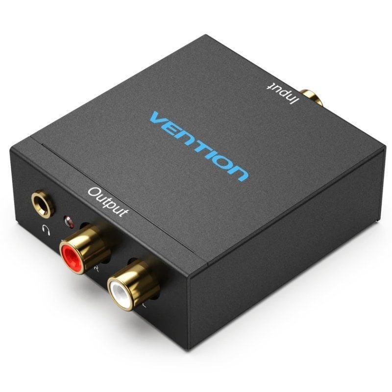 Convertidor de audio vention bdfb0-eu/ entrada toslink y rca/ salida 2x rca