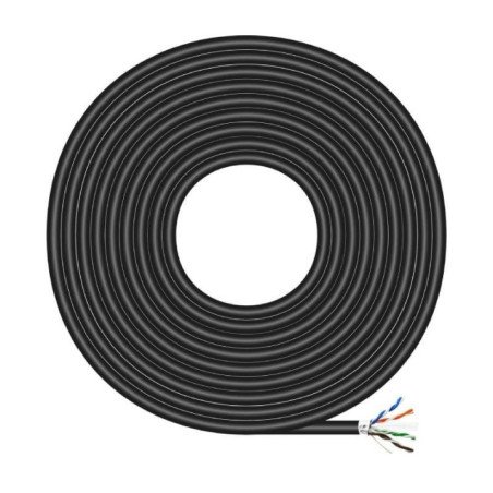 Bobina de cable rj45 para exteriores ftp awg24 aisens a135-0673 cat.6/ 100m/ impermeable/ negro