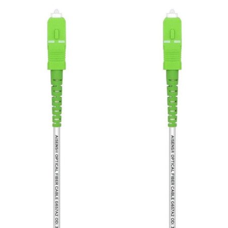 Cable de fibra óptica g657a2 3.0 aisens a152-0500/ lszh/ 20m/ blanco