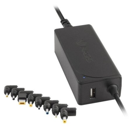 Cargador de portátil ngs w-45w/ 1xusb/ 45w/ automático/ 8 conectores/ voltaje 19-20v