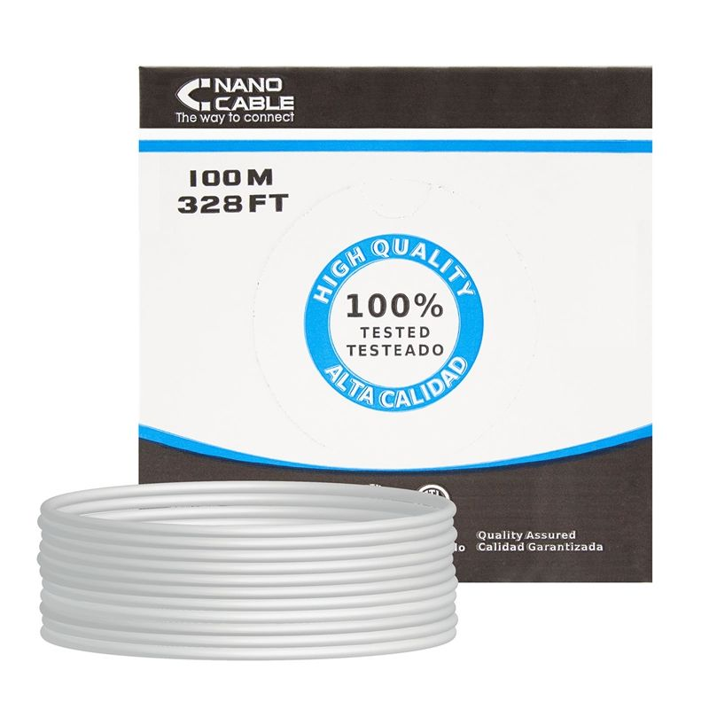 Bobina de cable rj45 utp nanocable 10.20.0502 cat.6/ 100m/ gris