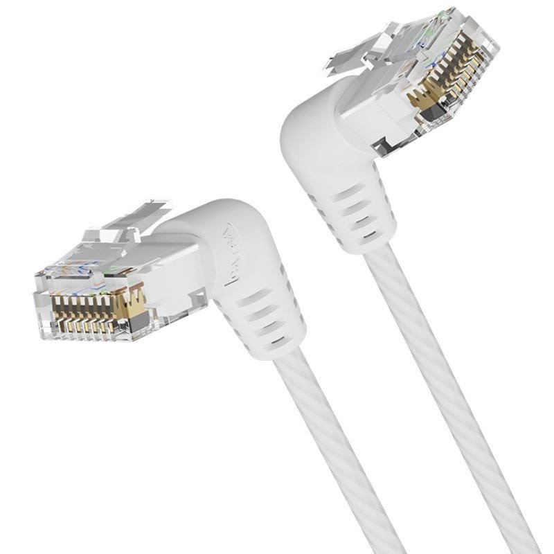 Cable de red rj45 utp vention ibowi cat.6a/ 3m/ cabeza rotatoria 360º/ blanco