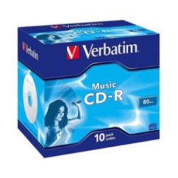 Cd-r verbatim music 16x/ caja-10uds