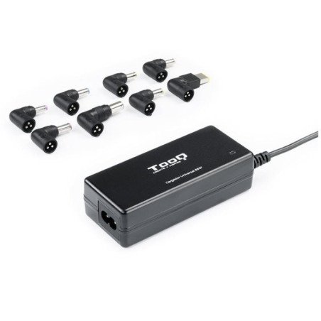 Cargador de portátil tooq tqlc-65bs02at/ 65w/ 1xusb/ automático/ 8 conectores/ voltaje 18.5-20v/ 1 usb