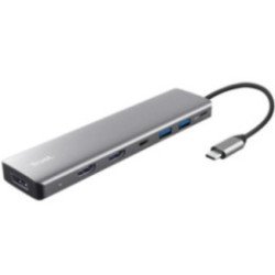 Docking usb tipo-c trust dalyx/ 2xusb/ 2xhdmi 4k/ 1xdisplayport/ 1xusb tipo-c pd/ gris