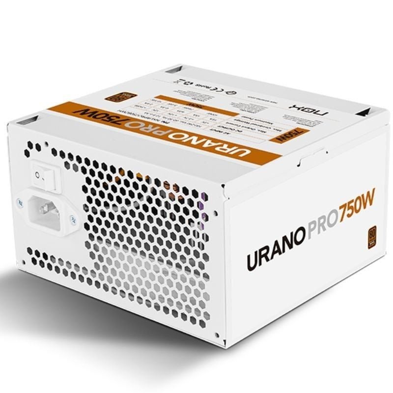 Fuente de alimentación nox hummer urano pro white/ 750w/ ventilador 12cm/ 80 plus bronze/ blanca