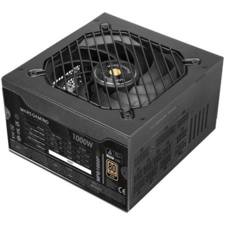 Fuente de alimentación mars gaming mpb1000psi/ 1000w/ ventilador 14cm/ atx 3.1/ pcie 5.1/ 80 plus gold