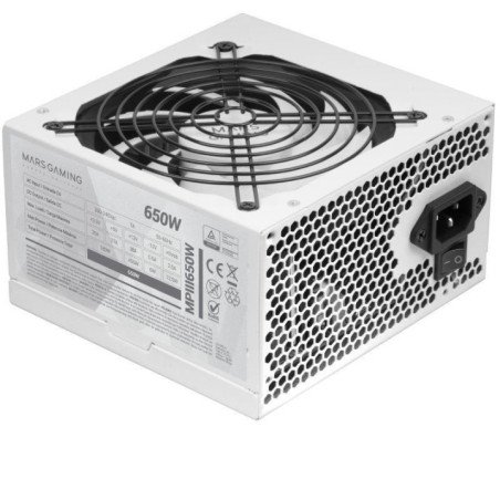 Fuente de alimentación mars gaming mpiii650w/ 650w/ ventilador 12cm/ blanca