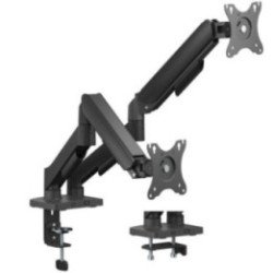 Soporte de mesa con contrapeso para 2 monitores aisens dt32tsr-357/ giratorio/ inclinable/ hasta 9kg