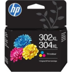 Cartucho de tinta original hp nº302xl/304xl/ tricolor