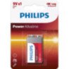 Pila alcalina philips 6lr61p1b/10/ 9v
