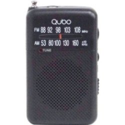 Radio portátil qubo r-s1/ con cable/ a pilas/ negra