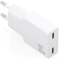 Cargador de pared gan aisens a110-1003/ 2xusb tipo-c/ 30w/ blanco