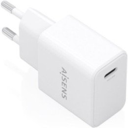 Cargador de pared gan aisens a110-1023/ 1xusb tipo-c/ 20w/ blanco