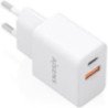 Cargador de pared gan aisens a110-1025/ 1xusb tipo-c/ 1xusb/ 20w/ blanco