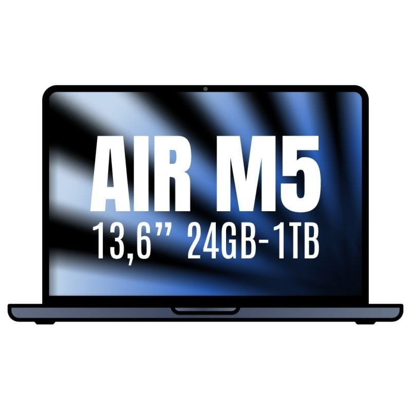 Apple macbook air 13,6'/ m5 10-core cpu/ 24gb/ 1tb ssd/ 10-core gpu/ medianoche