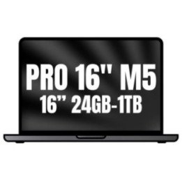 Apple macbook pro 16'/ m5 pro 18-core cpu/ 24gb/ 1tb ssd/ 20-core gpu/ negro espacial