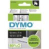 Cinta rotuladora adhesiva de plástico dymo d1 45013/ para label manager/ 12mm x 7m/ negra-blanca
