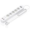 Regleta con interruptor aisens asps-2a2c14-w/ 5 tomas de corriente/ 2 usb - 2 usb tipo-c/ cable 1.4m/ blanco