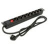 Regleta con interruptor phasak bns 1518/ 8 tomas de corriente/ cable 1.5m/ negro
