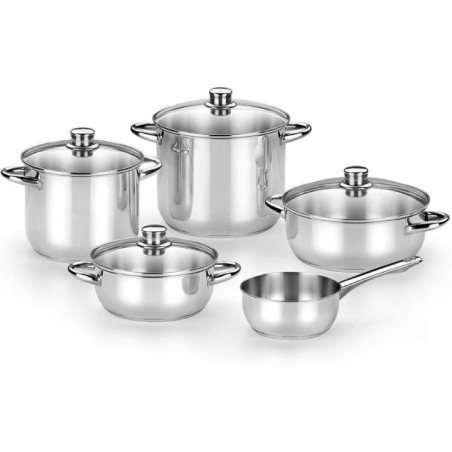 Pack batería de cocina monix optima2 m450001/ cazo ø16cm/ ollas ø20 - 24cm/ cacerolas ø20 - 24cm/ acero inoxidable/ apta para