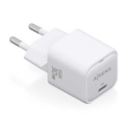 Cargador de pared gan aisens asch-30w1p018-w/ 1xusb tipo-c/ 30w
