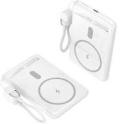 Powerbank 5000mah leotec lepoww20w5w/ 20w/ wireless/ blanca/ incluye cable usb tipo-c