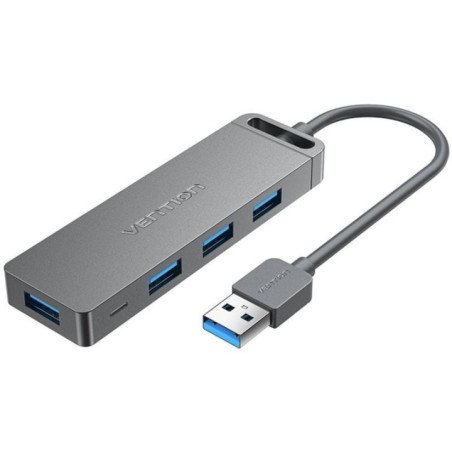 Hub usb 3.0 vention chlhb/ 4xusb/ 1xmicrousb pd/ gris