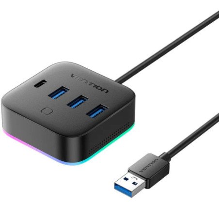 Hub usb 3.0 vention chzbc/ 3xusb/ 1xusb tipo-c/ 1xusb tipo-c pd