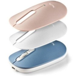 Ratón inalámbrico ngs shell-rb/ batería recargable/ hasta 1600 dpi/ azul/ blanco/ rosa