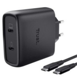 Cargador de pared gan trust maxo 65w 25525/ 2xusb tipo-c/ incluye cable usb tipo-c/ 65w