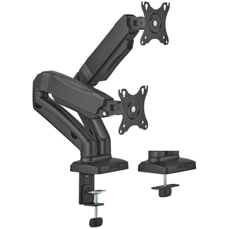 Soporte de mesa con contrapeso para 2 monitores o tv aisens dt32tsr-221/giratorio/ inclinable/ hasta 9kg