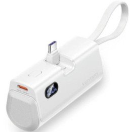 Powerbank 4800mah vention fhqw0/ 22.5w/ blanca/ incluye cable usb tipo-c y lightning