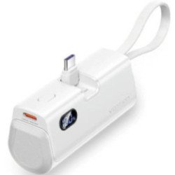 Powerbank 4800mah vention fhqw0/ 22.5w/ blanca/ incluye cable usb tipo-c y lightning