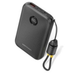 Powerbank 10000mah vention fkab0-c/ 22.5w/ negra/ incluye cable usb tipo-c