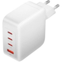 Cargador de pared gan vention feiw0-eu/ 3xusb tipo-c + cable usb tipo-c/ 1xusb/ 140w