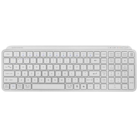 Teclado compacto inalámbrico mars gaming mk-silenkeys/ blanco
