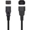 Cable alimentación aisens a132-0466/ c13 hembra - c14 macho/ hasta 1500w/ 3m/ negro
