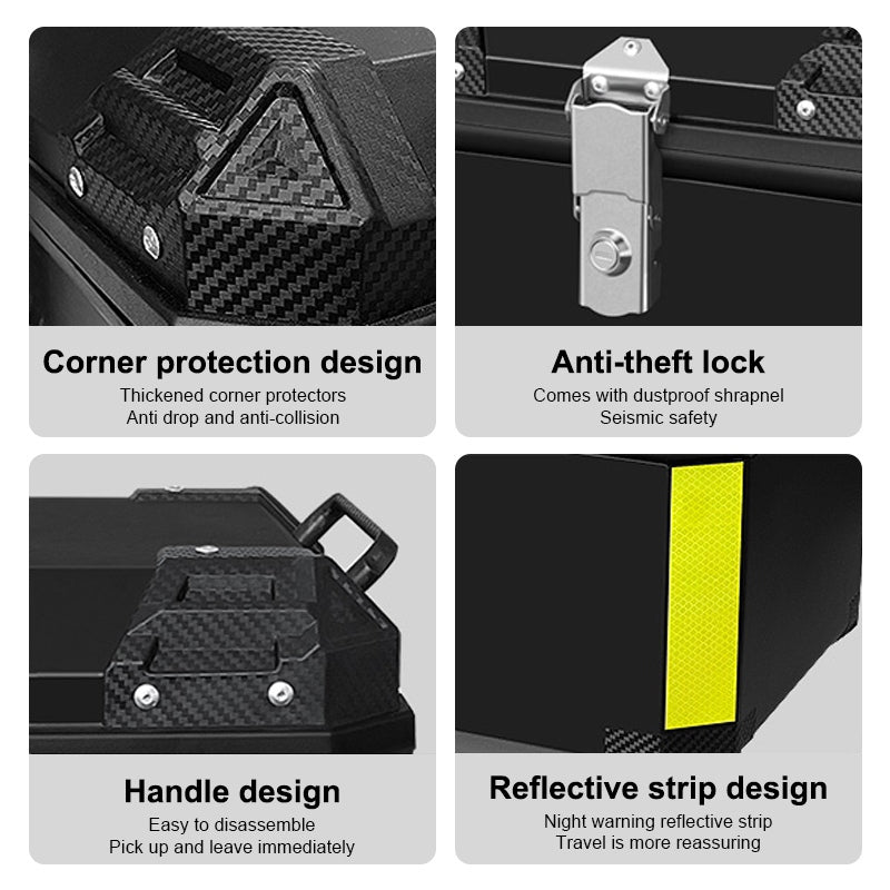 45L/55L Motorcycle Top Case, Quick Release Trunk for BMW R1200GS/R1250GS Honda Kawasaki Suzuki