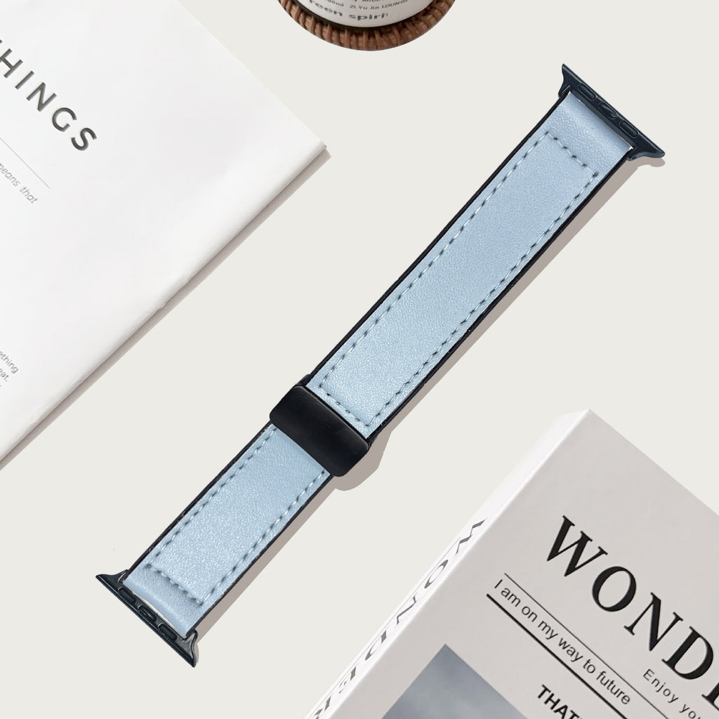 Compatible with Apple Watch 5/6/7/8/9 Ultra Magnetic Buckle Crazy Horse Texture Silicone Skin Strap