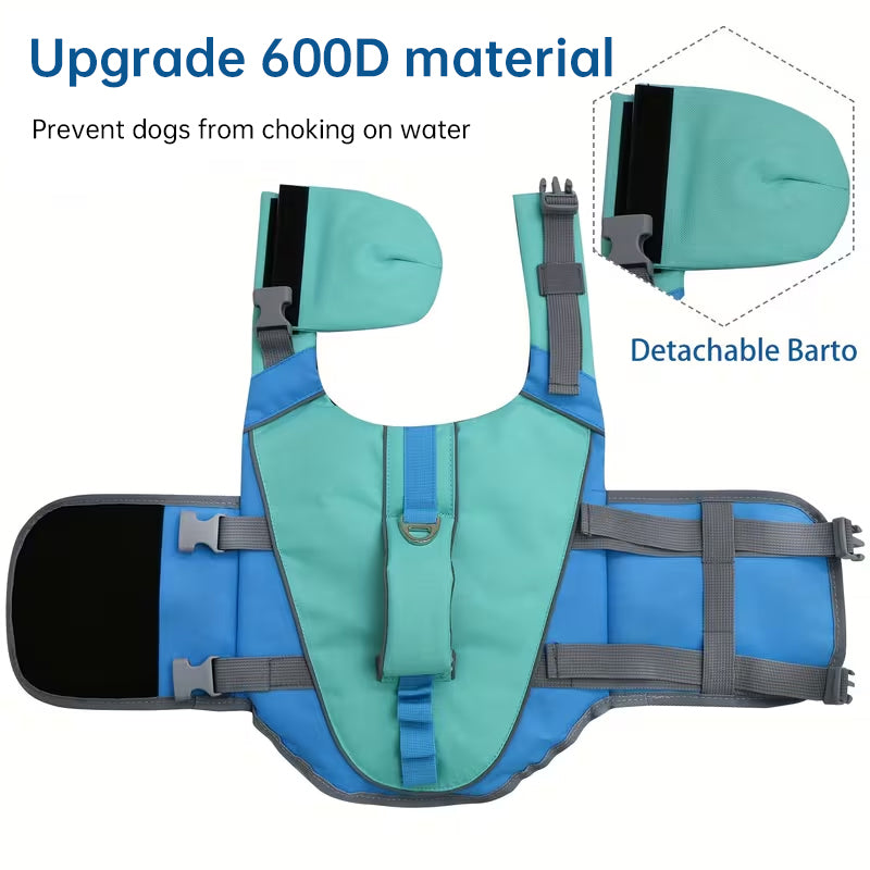 Adjustable Dog Life Vest with Reflective Stripes – High Buoyancy, Breathable Safety Jacket for Water Sports & Swimming