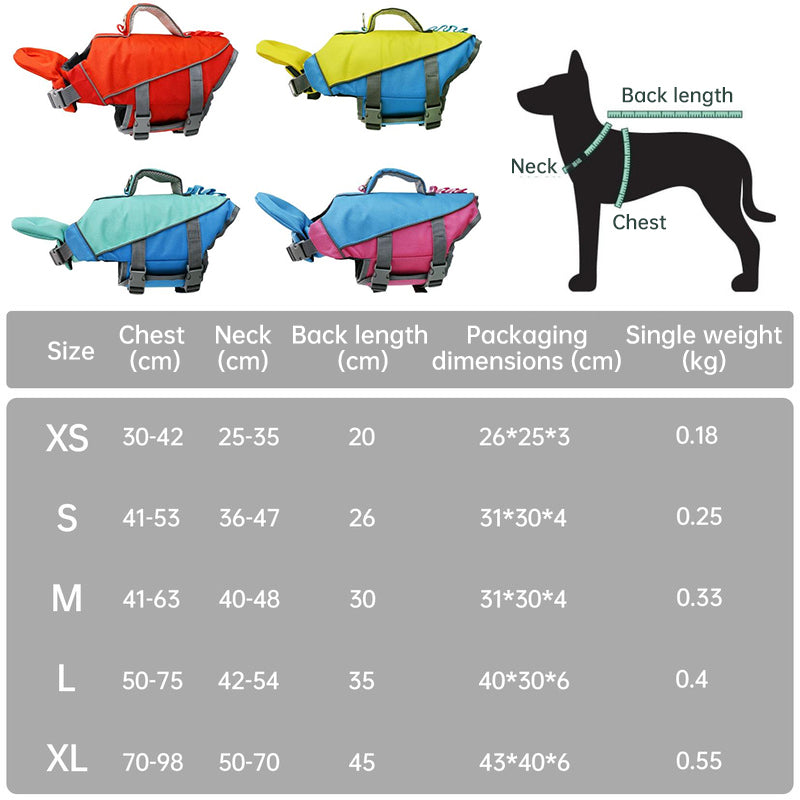 Adjustable Dog Life Vest with Reflective Stripes – High Buoyancy, Breathable Safety Jacket for Water Sports & Swimming